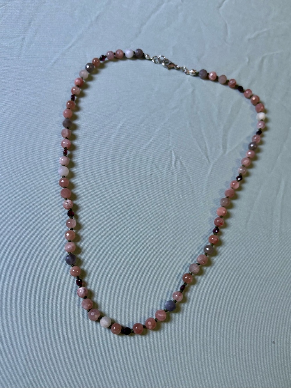 Peach Moonstone necklace. - Picture 11 of 13